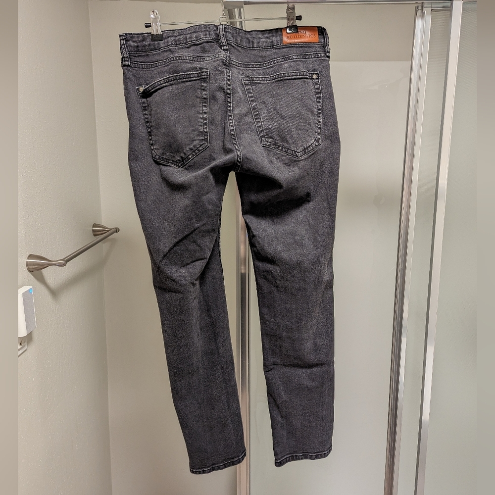 Mango Straight Leg Mid Rise Cropped Jeans Size 10 Faded Black - Picture 2 of 11